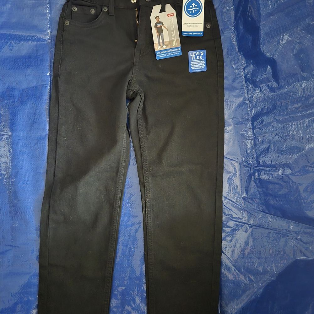 Brand New Levi's 502 Boy's Black Jeans With The Tag  Fits Boys 7-8 Years Old